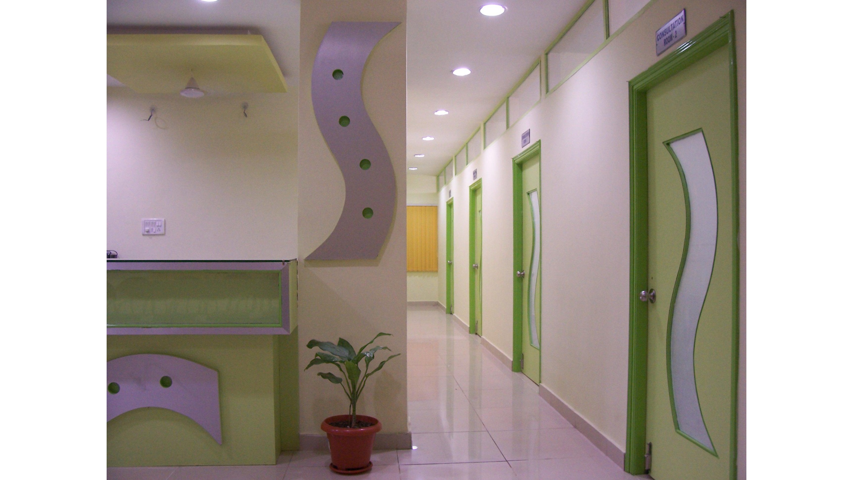 Remedy Hospitals — reception and a clear consultation-room corridor